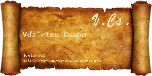 Vértes Csaba névjegykártya