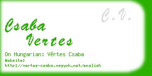 csaba vertes business card